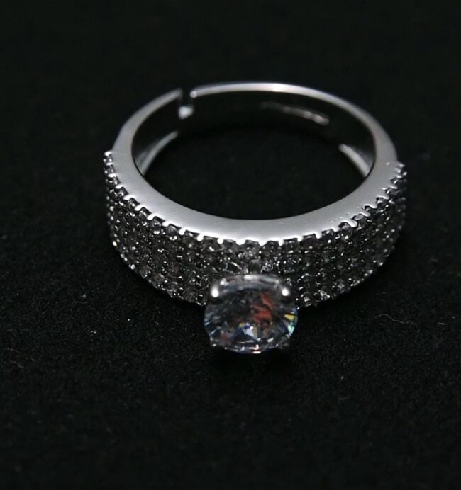 Pure Silver Adjustable Cocktail Ring