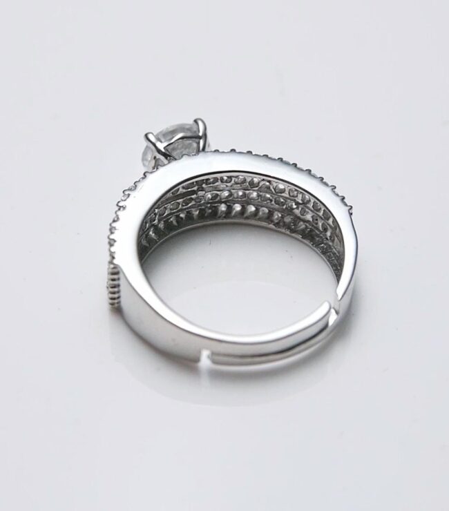 Pure Silver Adjustable Cocktail Ring - Image 4