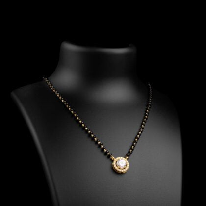 Gold Plated Halo One Stone Mangalsutra