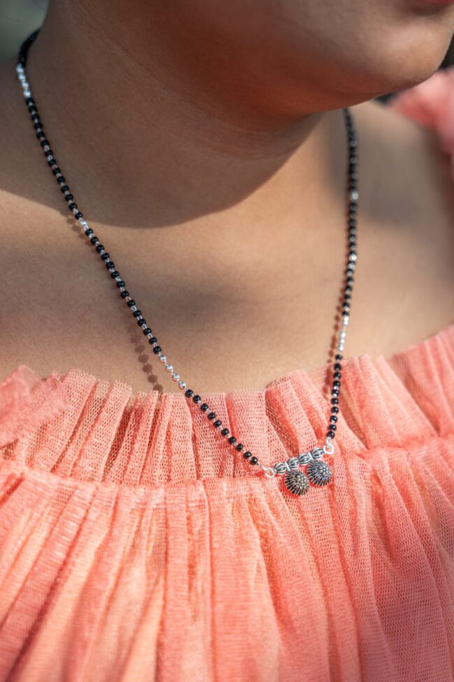 Sterling silver oxidize wati mangalsutra