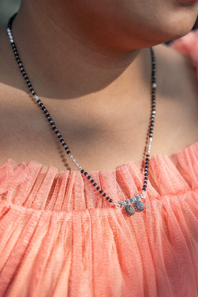 Sterling silver oxidize wati mangalsutra