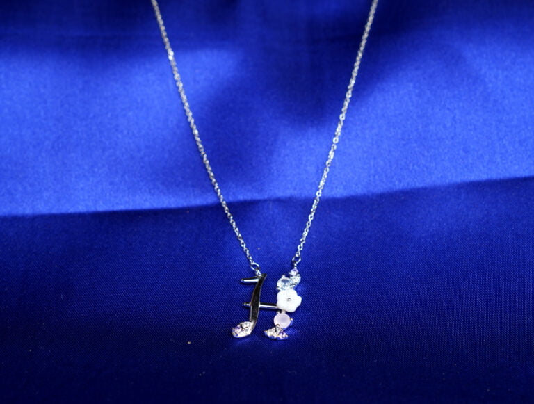 Pure Silver MOP H Letter Chain