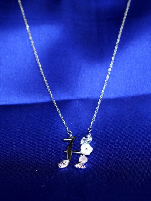 Pure Silver MOP H Letter Chain