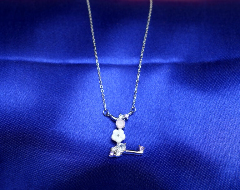 Pure Silver MOP L Letter Chain