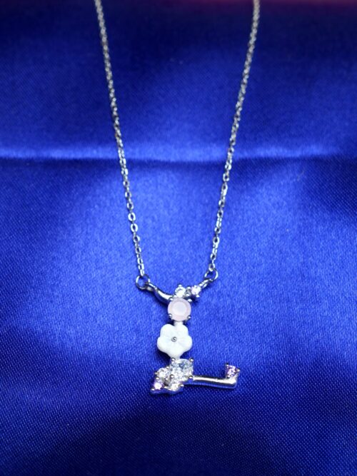 Pure Silver MOP L Letter Chain