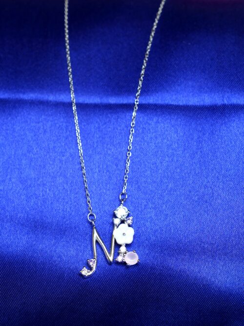 Pure Silver MOP M Letter Chain