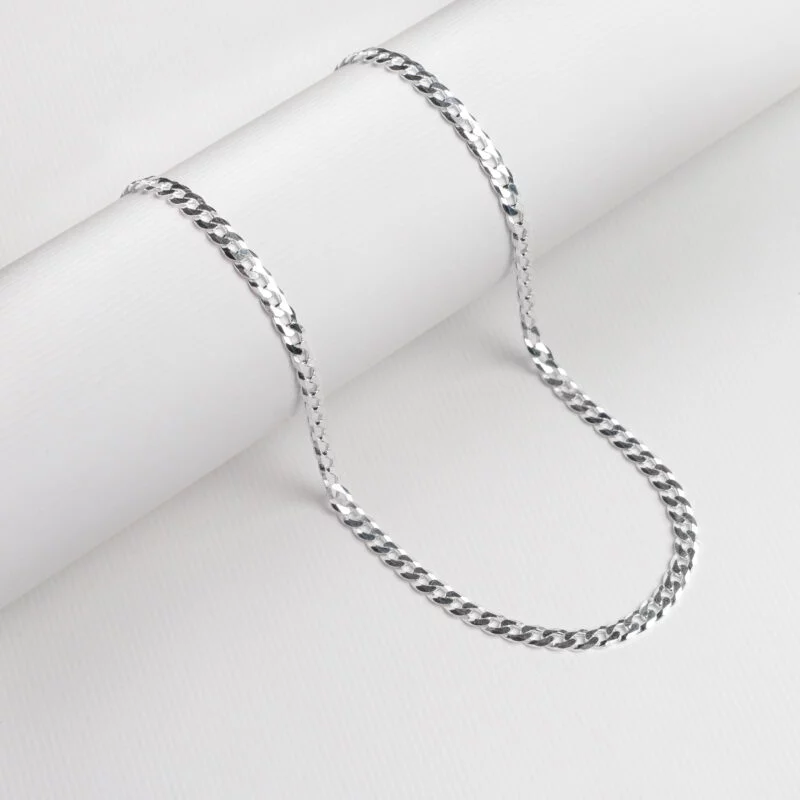 Men's Silver curb chain - Image 2