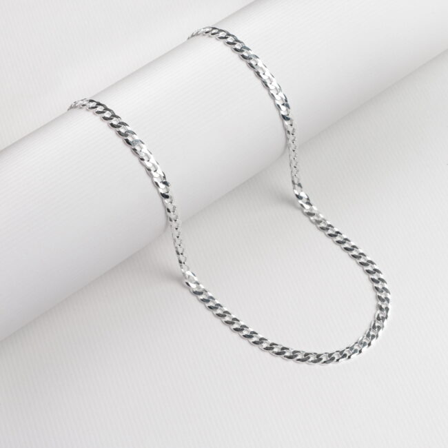 Men's Silver curb chain - Image 2