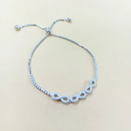 3 Infinity Design Silver Bracelet