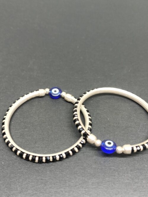 Pure Silver Evil Eye Kids Bangle