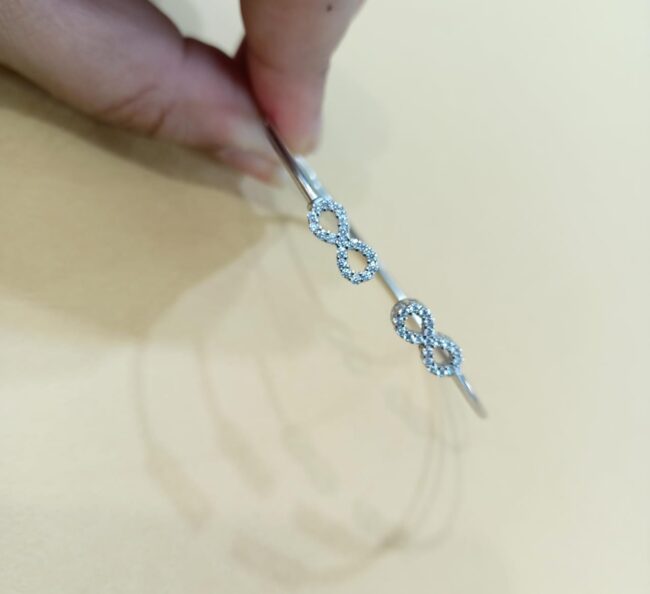 Silver Infinity Shape Kada - Image 2