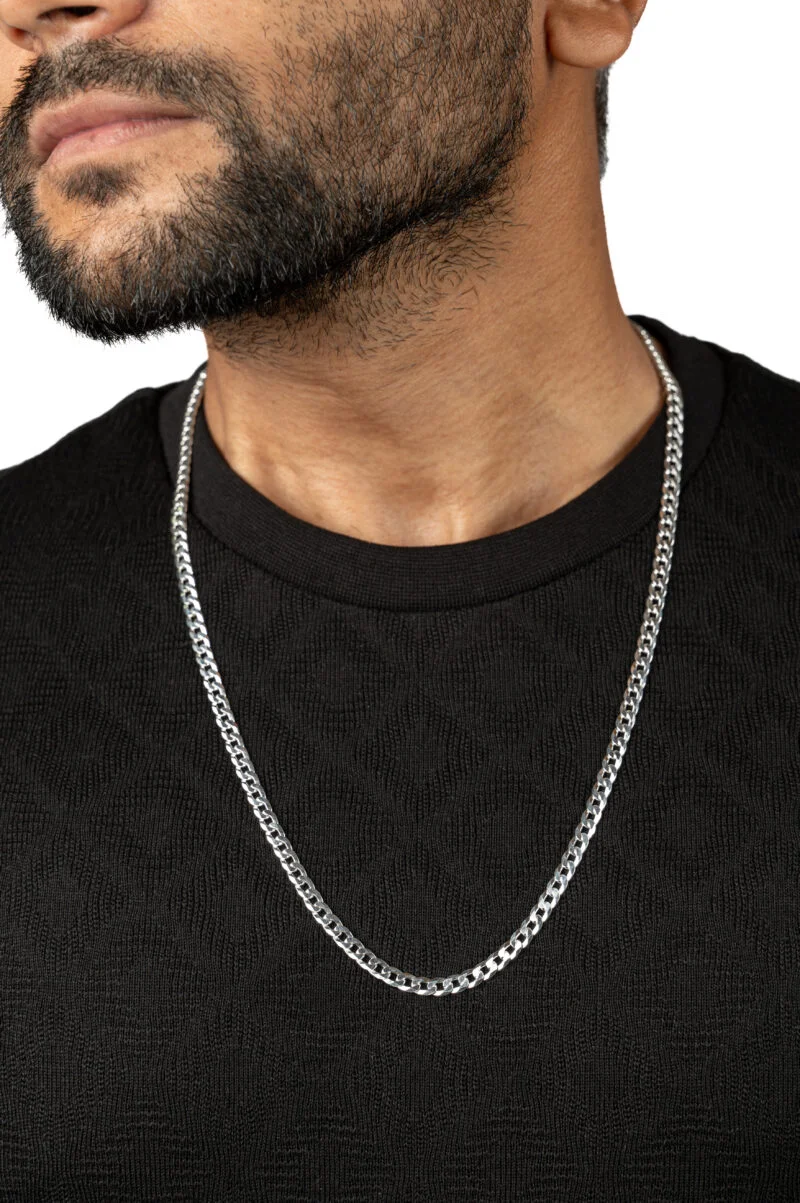 Men's Silver curb chain