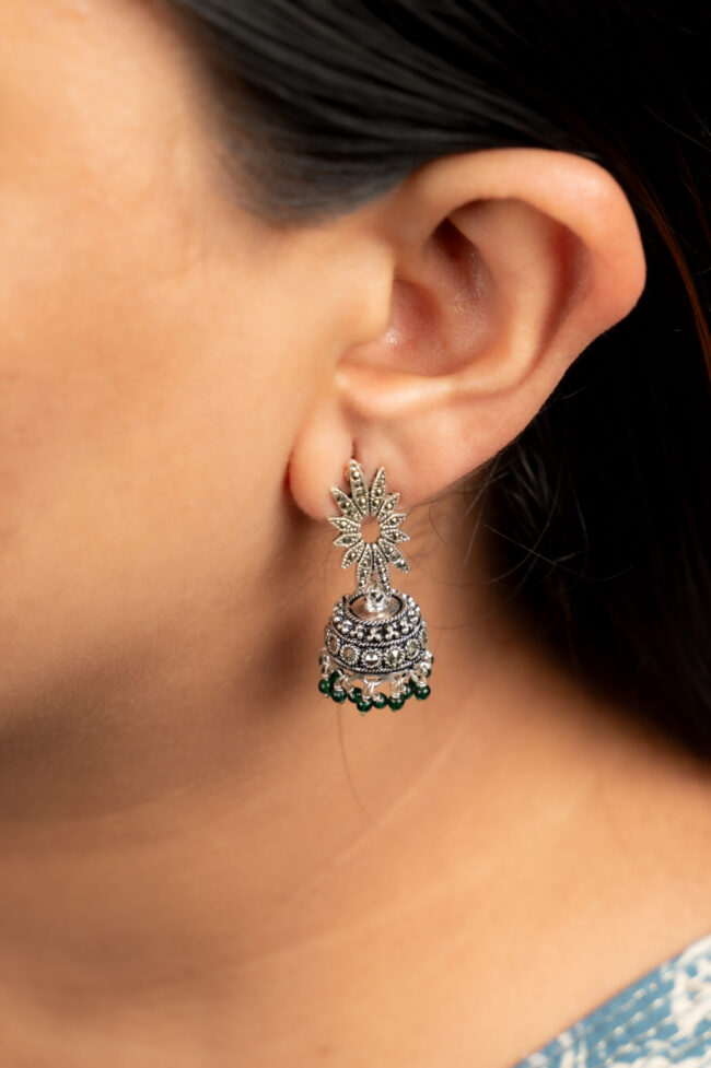 Sparkling marcasite Jhumka - Image 2