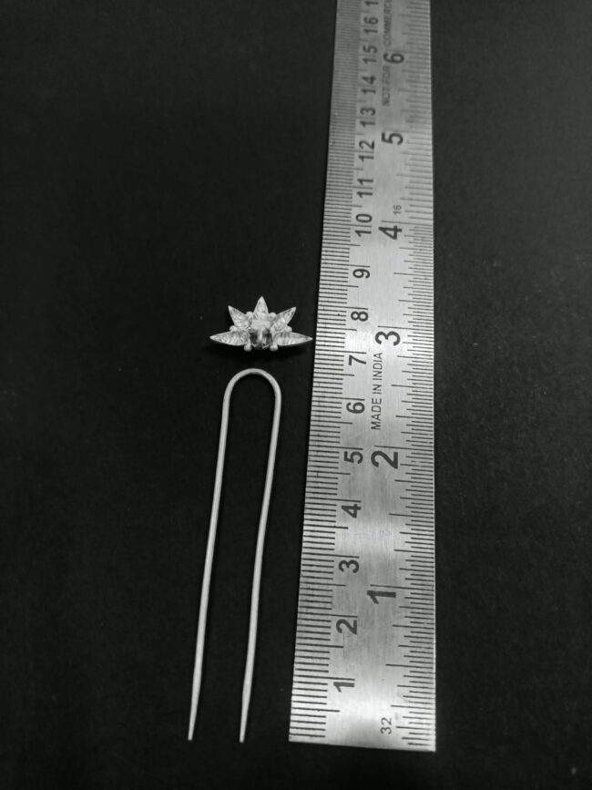 Silver Flower Hair Pin - Image 2