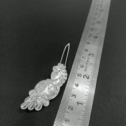 Silver Peacock Design Hair Clip