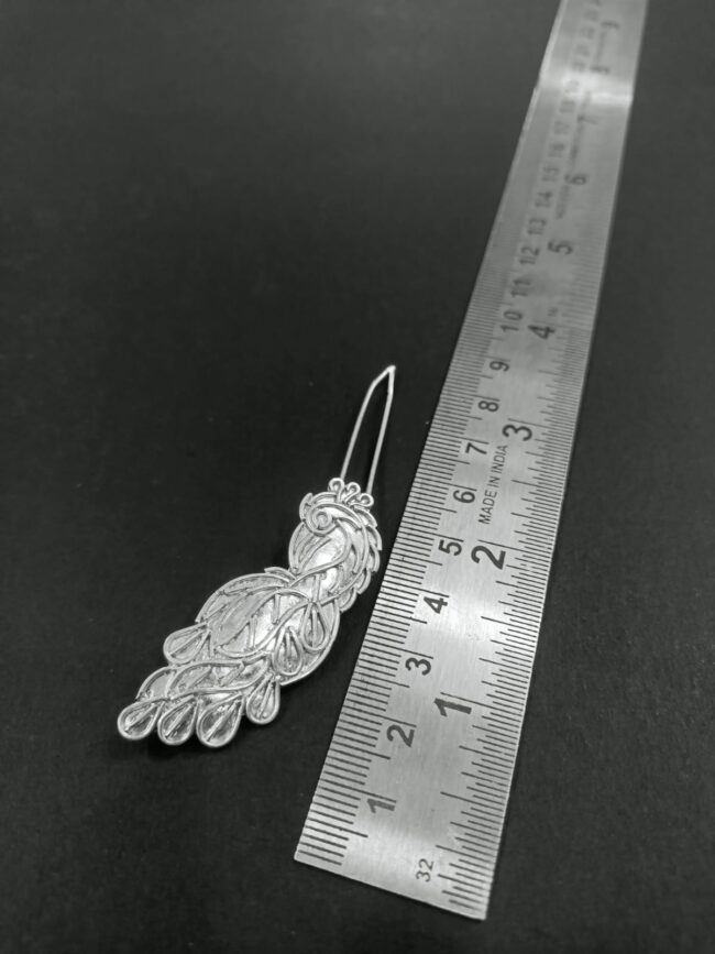 Silver Peacock Design Hair Clip - Image 2