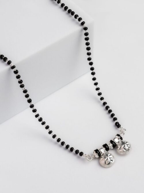 Silver  Daily Wear Mangalsutra With Cutting Vati Design