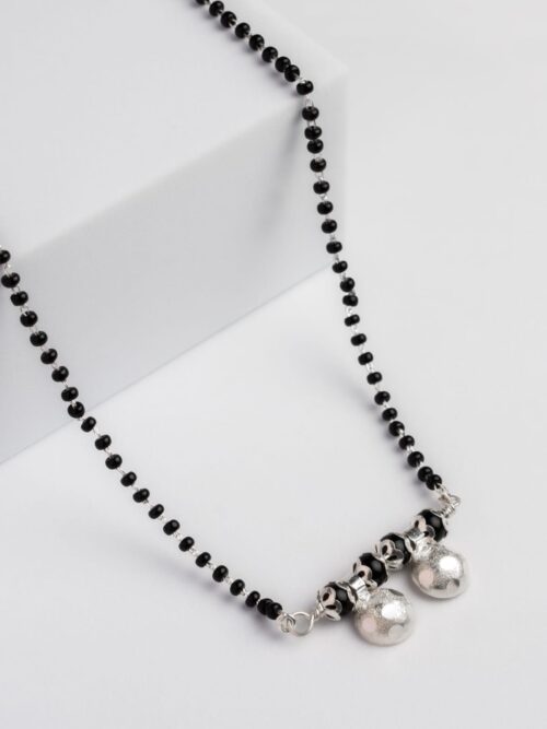Silver Mangalsutra With Disco Vati Design