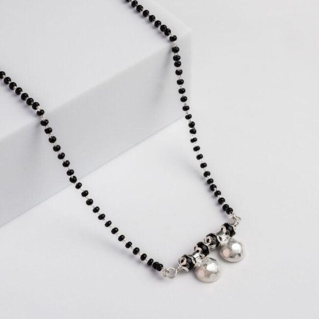Silver Mangalsutra With Disco Vati Design