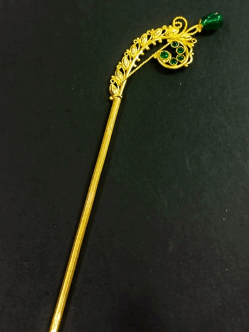 92.5 pure silver Elegant Gold Plated hair Stick
