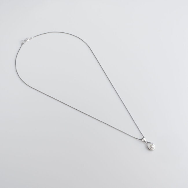 Pure Silver Badam Shaped  Pearl Set - Image 2