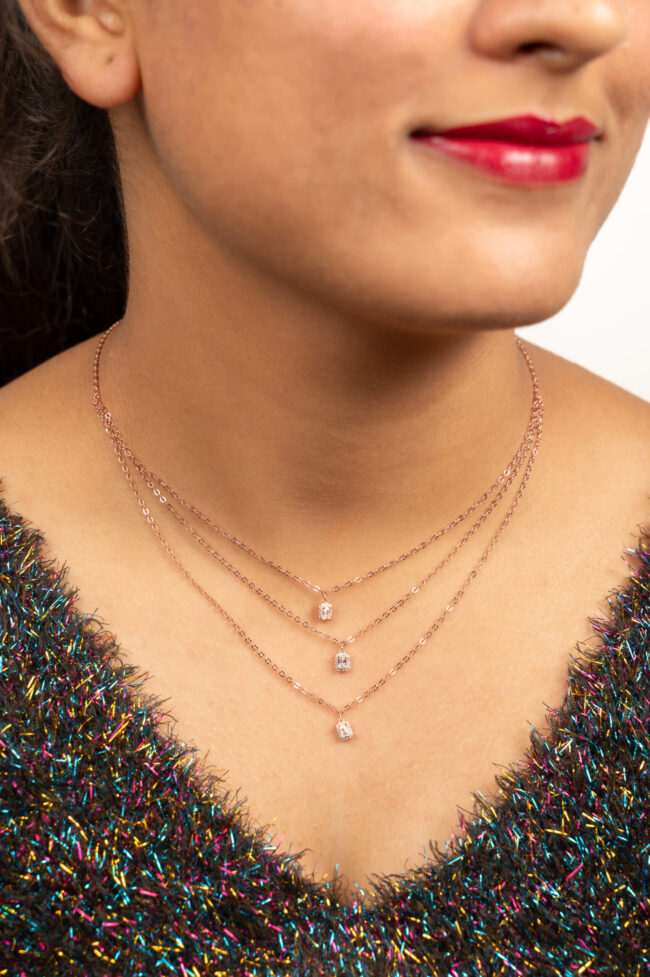 Rose Gold 3 Layer Chain - Image 2