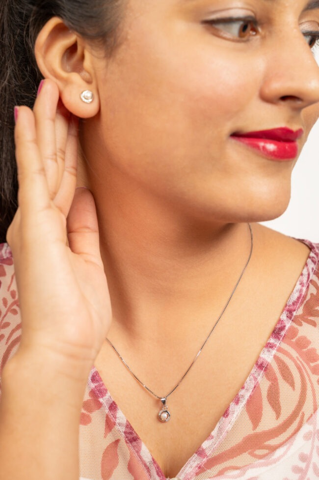 Pure Silver Mesmerizing Pearl Set - Image 2