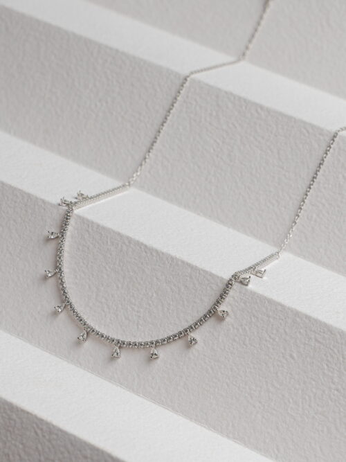 Pure Silver Tennis Necklace