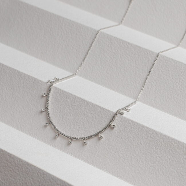 Pure Silver Tennis Necklace