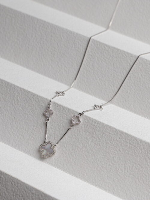 Pure Silver Clover Necklace