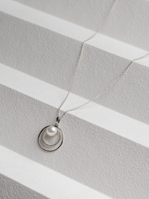 Pure Silver Modern Pearl Necklace