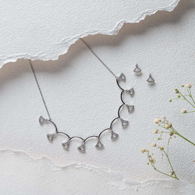 Pure Silver Geometrical Nacklace