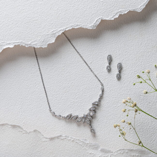 Pure Silver Flower Petal Necklace