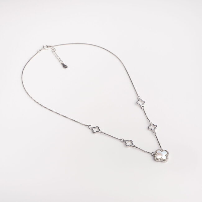 Pure Silver Clover Necklace - Image 3