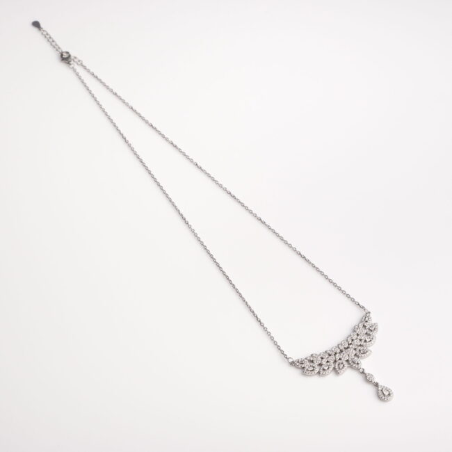 Pure Silver Dulex Zircon Necklace Set - Image 3