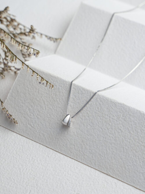 92.5 Silver Cute bead  Chain Pendant
