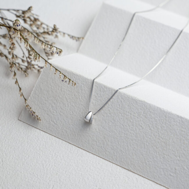 92.5 Silver Cute bead  Chain Pendant