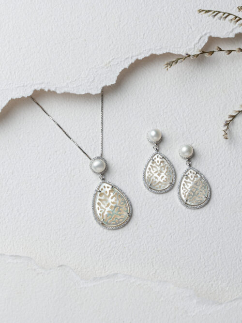 Pure Silver Mother of Pearl Set