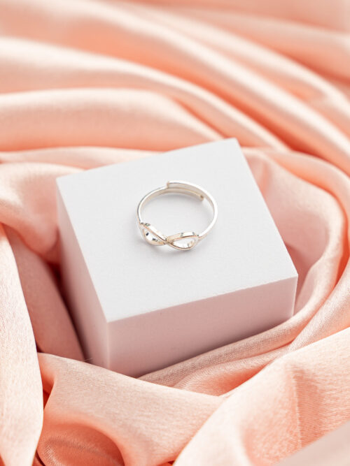 Pure Silver Infinity Adjustable Ring