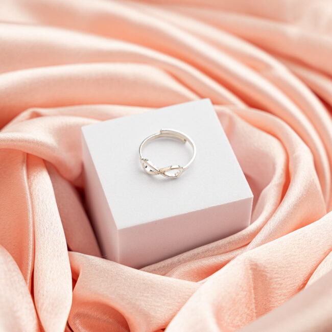 Pure Silver Infinity Adjustable Ring