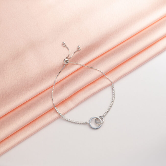 Silver Round Connecting Adjustable Bracelet