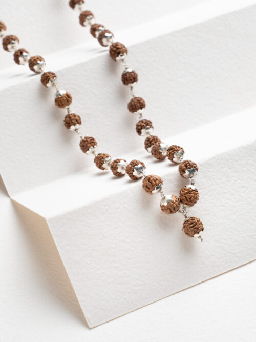Pure Silver Rudraksha Mala