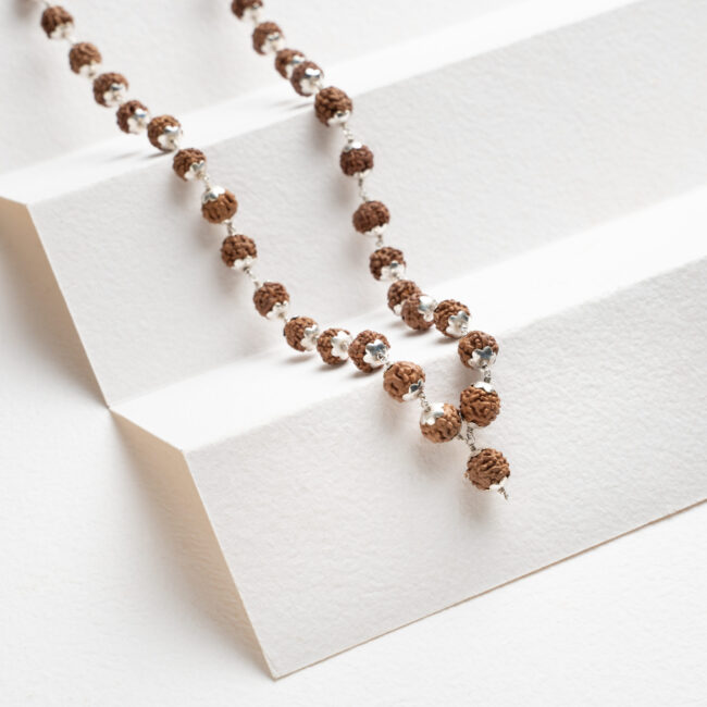 Pure Silver Rudraksha Mala