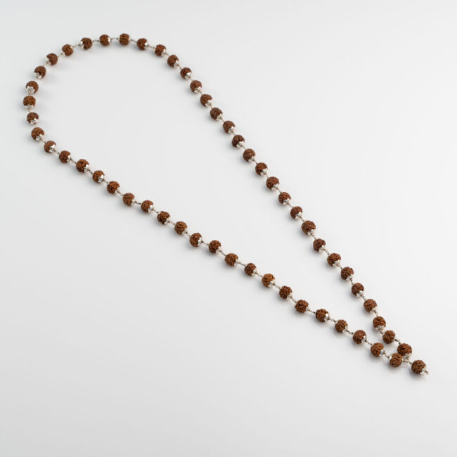 Pure Silver Rudraksha Mala - Image 2