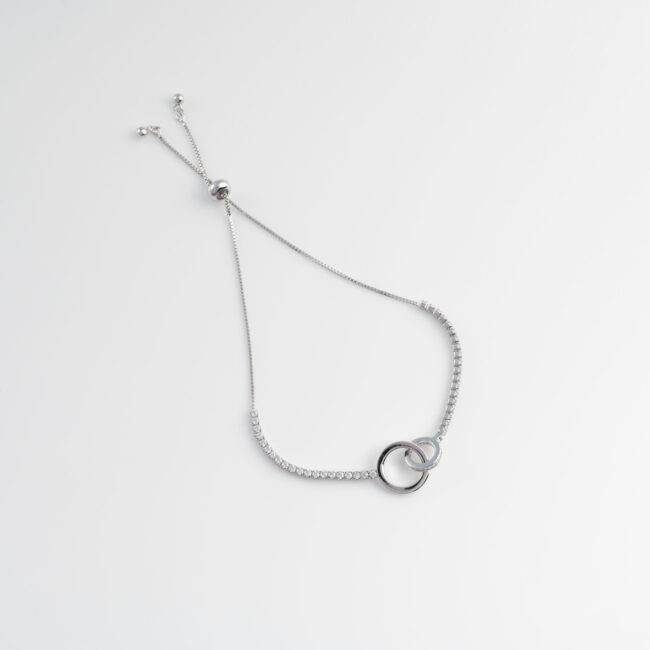 Silver Round Connecting Adjustable Bracelet - Image 3