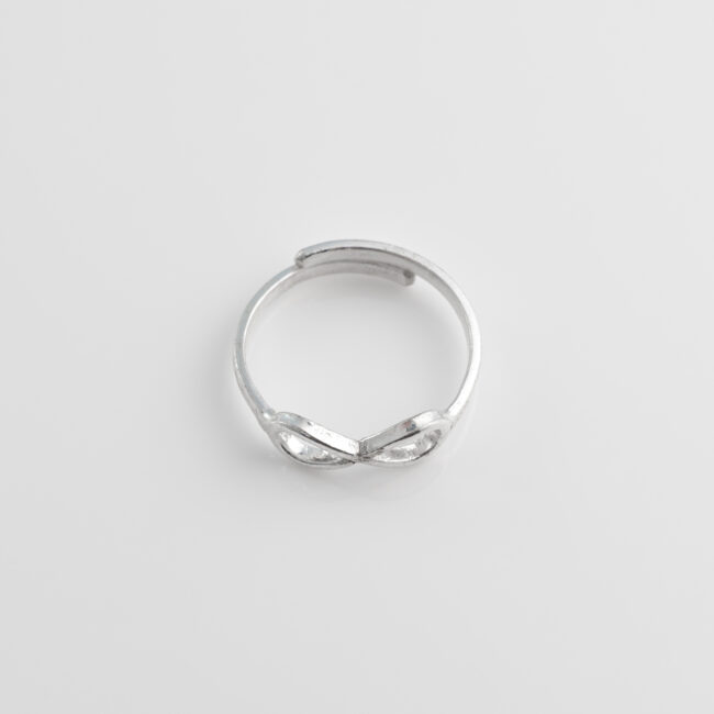 Pure Silver Infinity Adjustable Ring - Image 3