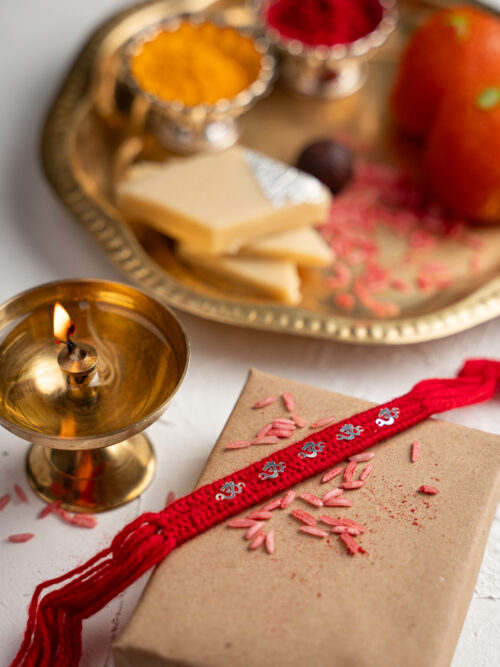 Silver Om dhaga Rakhi