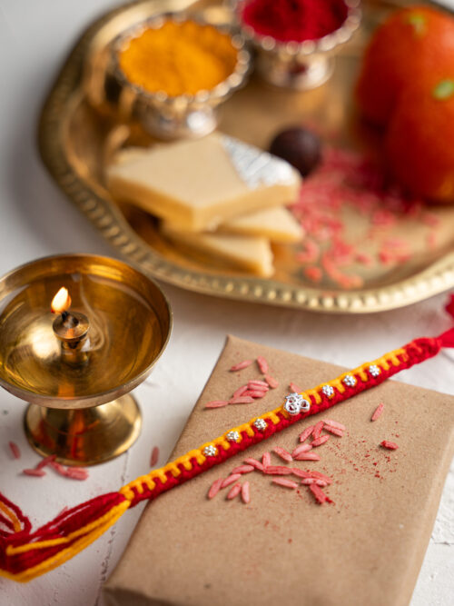 Silver Om Symbol Rakhi
