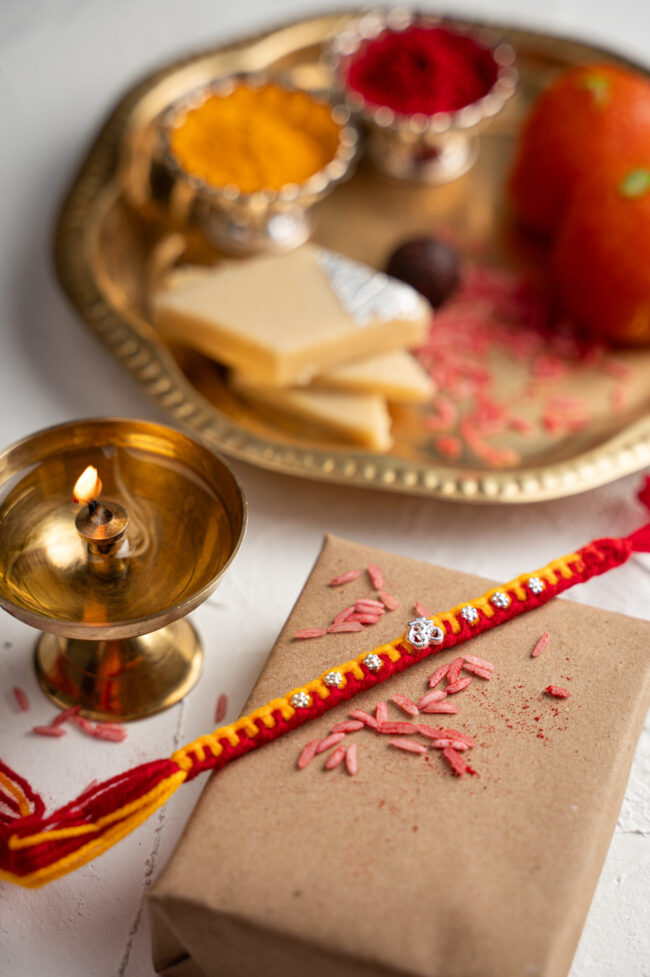 Silver Om Symbol Rakhi