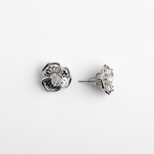 Pure Silver Flower Pearl Set - Image 4